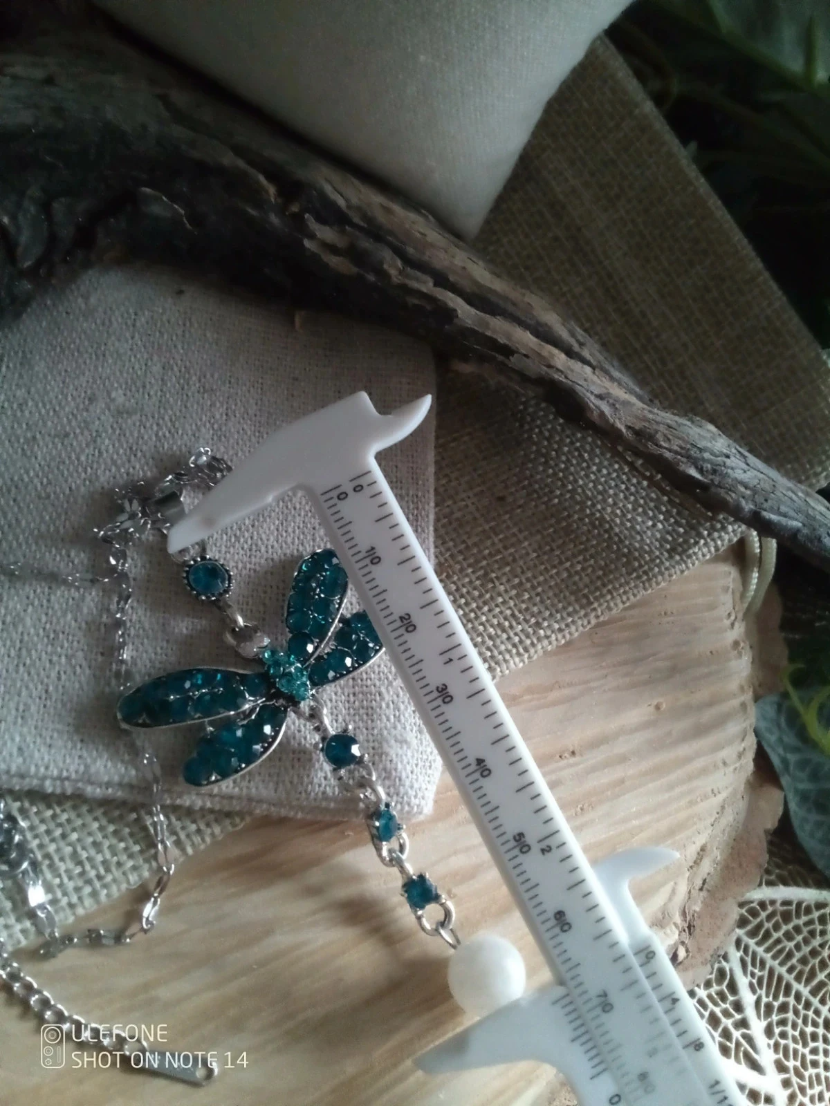 Collier pendentif libellule et pierre de lune naturelle – photo 2